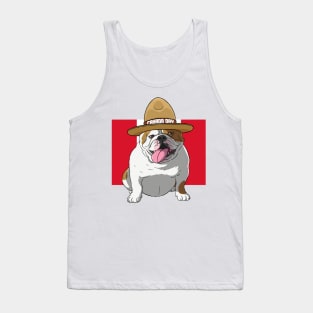 English Bulldog Mountie Canada Day Tank Top